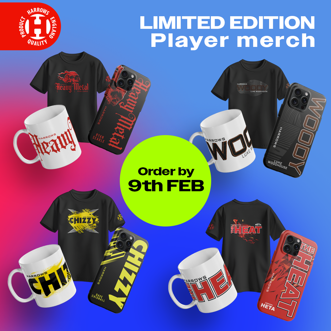 Shop Official Harrows Darts Player Merch: Limited Edition Capsule Drop