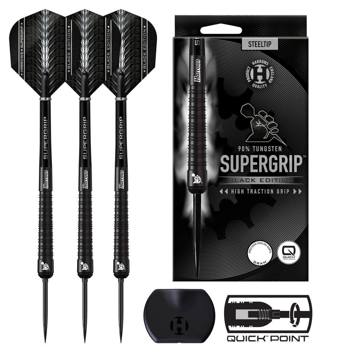 Supergrip 90% Black Edition Quick Point Darts