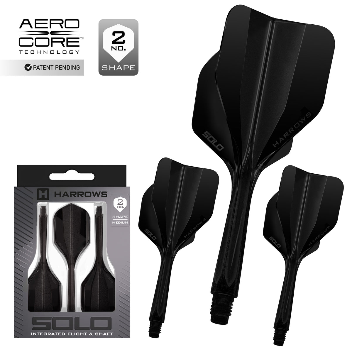 Solo No.2 Integrated Flight and Shaft - Black