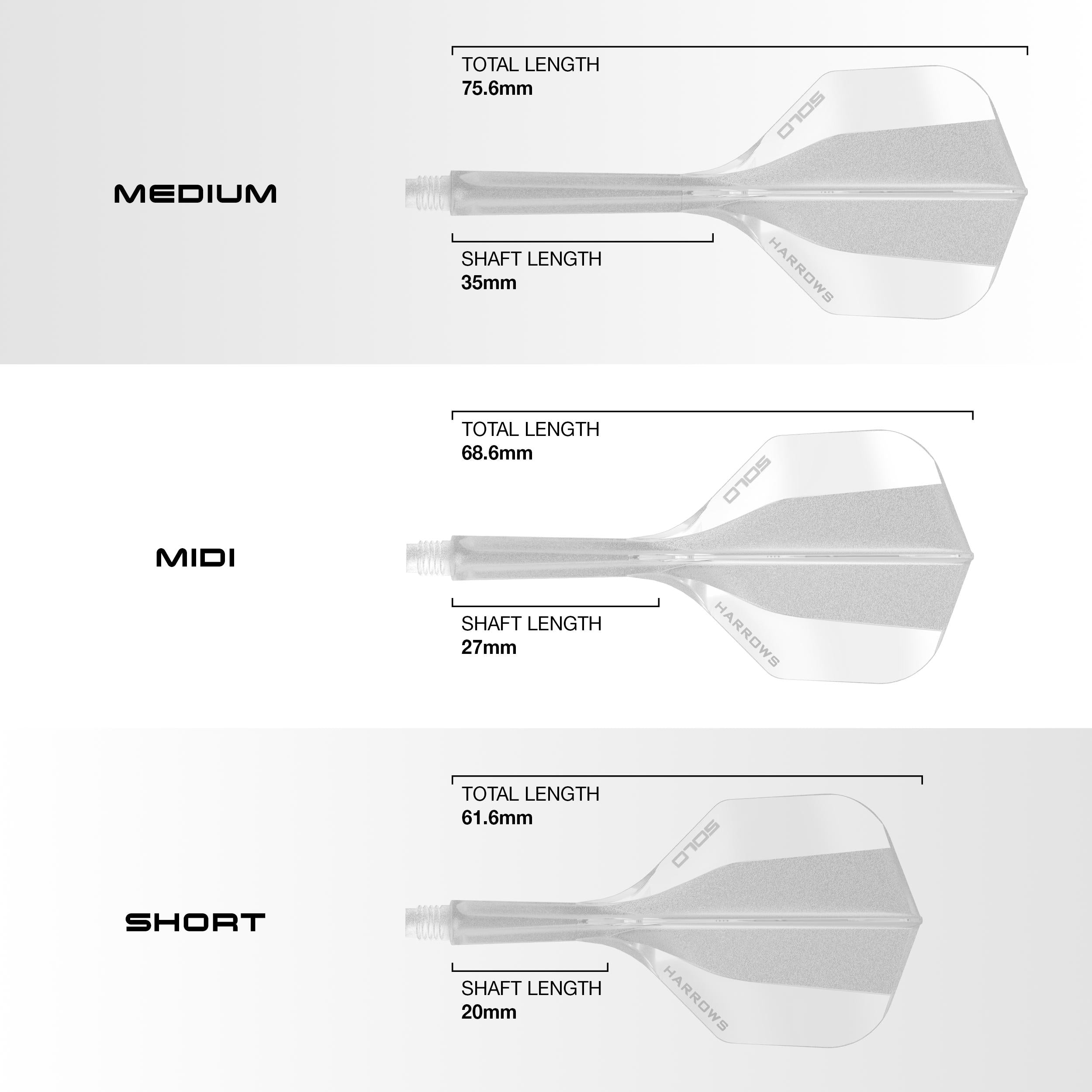 Clear Solo integrated flight and shaft system available in three lengths