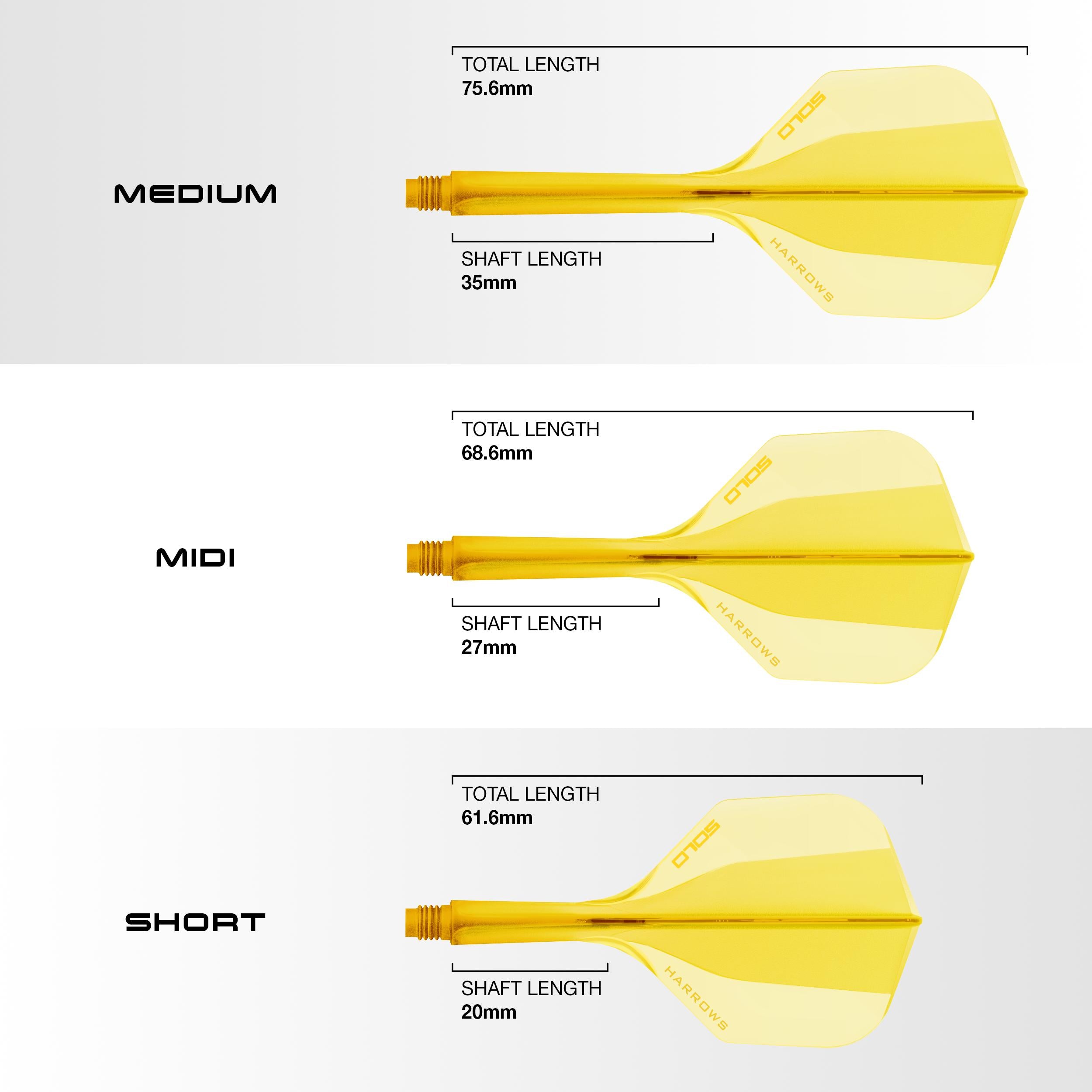 Yellow Solo integrated flight and shaft system available in three lengths