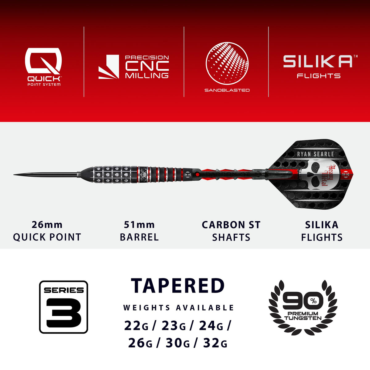 Ryan Searle 90% Series 3 Quick Point Darts