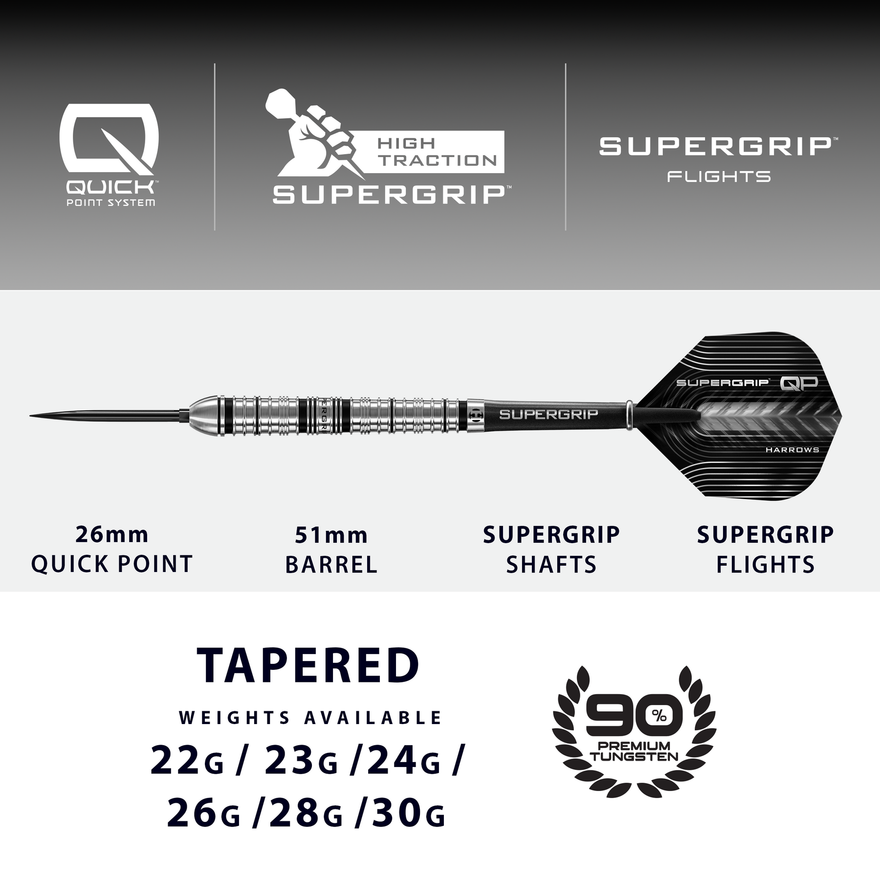 Supergrip QP 90% Quick Point Darts