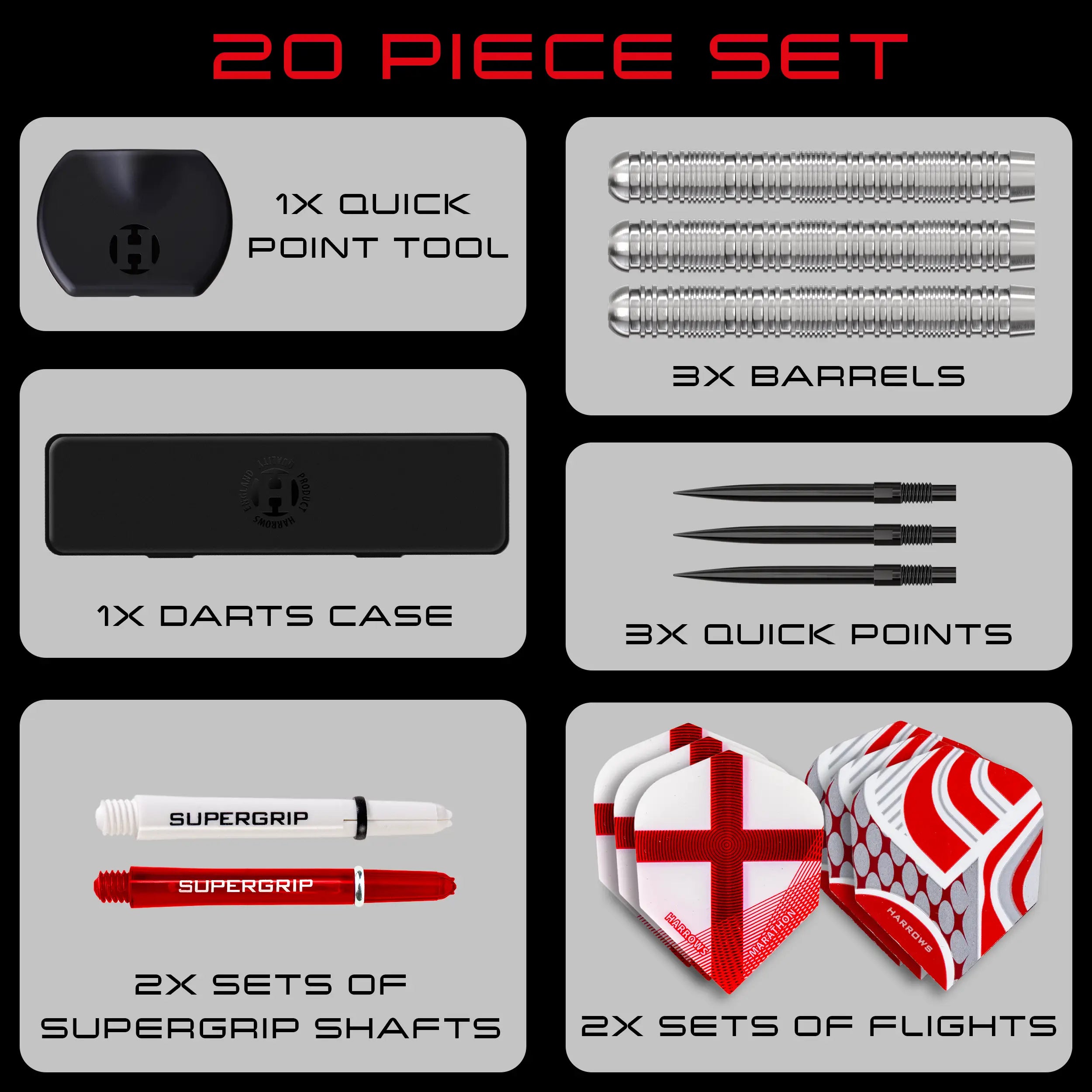 England 90% Quick Point Darts - The Beautiful Game Selection