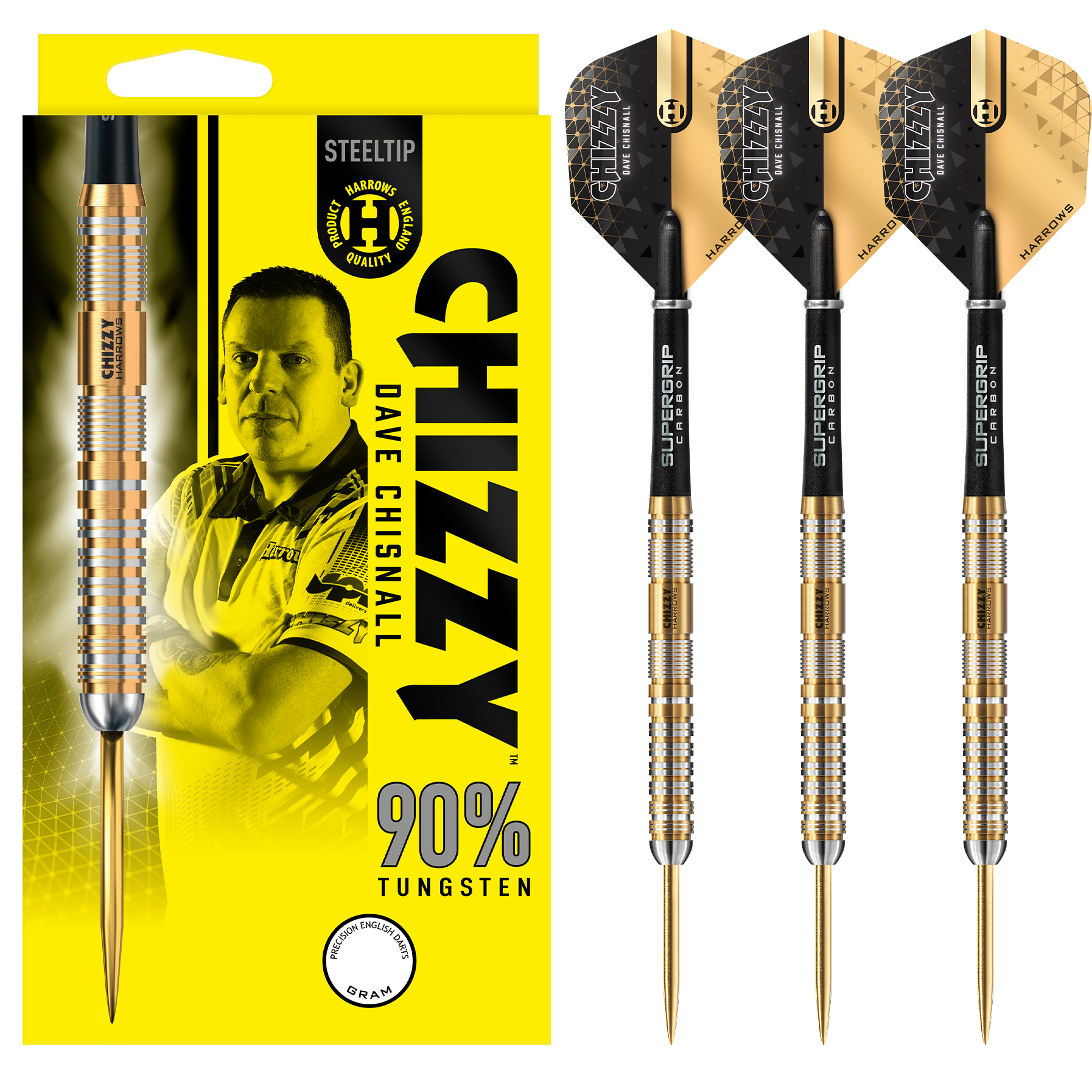 新品【ハローズ】CHIZZY 2 51mm 20g デイブ•チズネル モデル Chizzy 90% Series 2 Steel Tip Darts