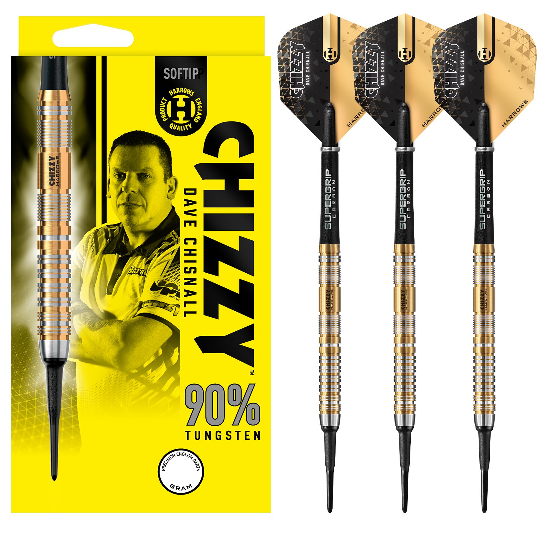 【HARROWS】CHIZZY デイブ・チズネルモデル 90% 2BA 22g Chizzy 90% Series 2 Soft Tip Darts