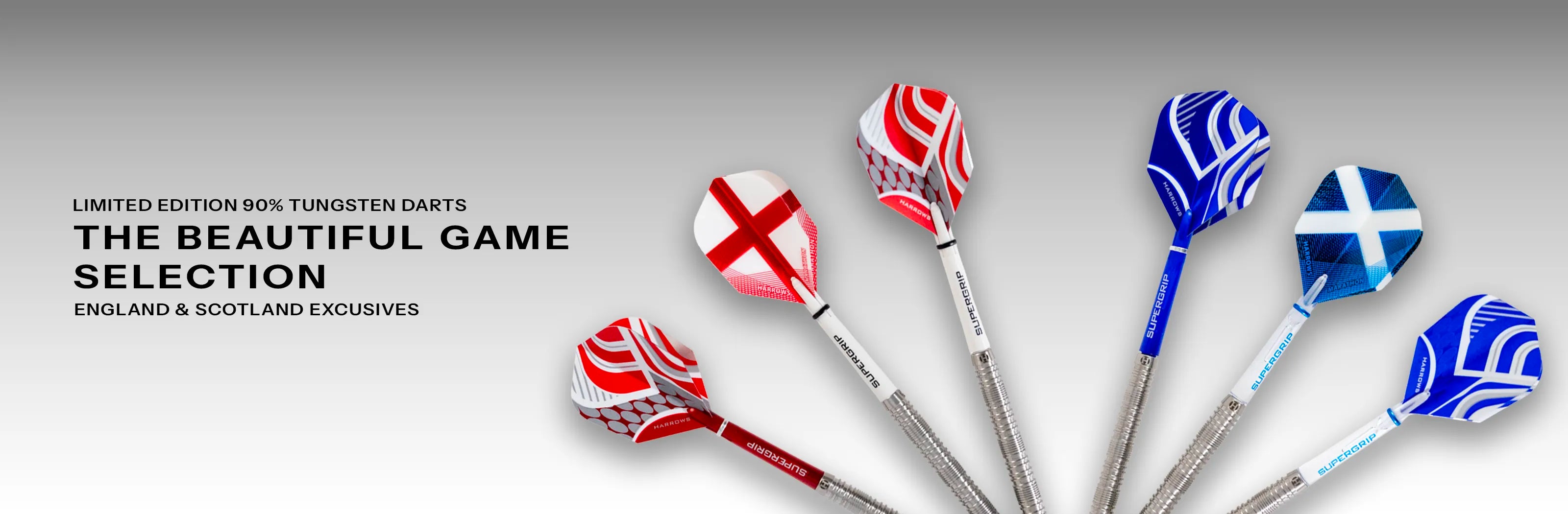 Set of darts with England and Scotland flags on a gray background