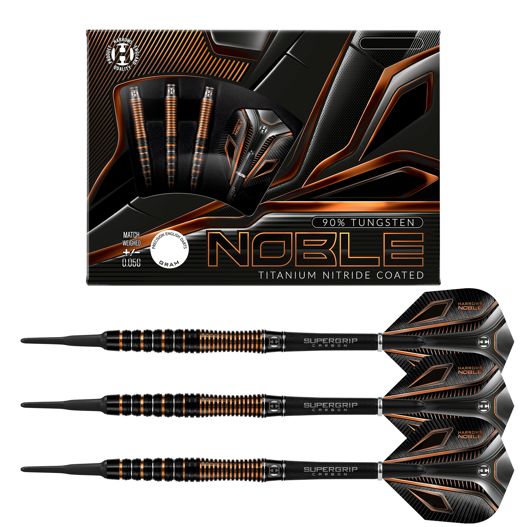 【タングステン90%】Harrows NOBLE 20g【カーボンシャフト付き】 Harrows Noble 90% Tungsten Steel Tip Darts – Premier Darts