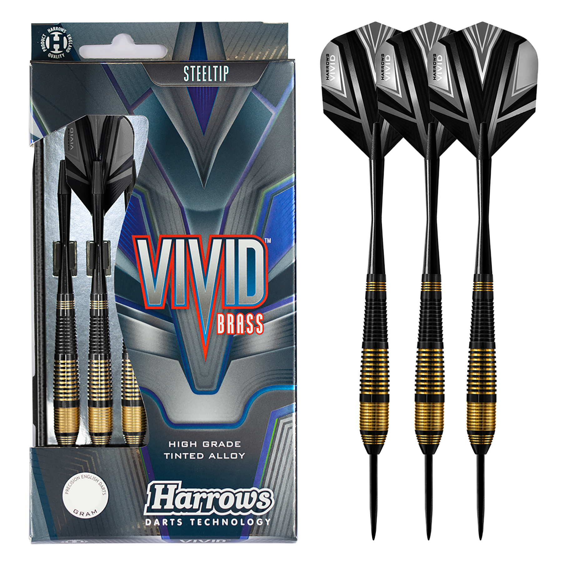 Vivid Brass - Black Steel Tip Darts
