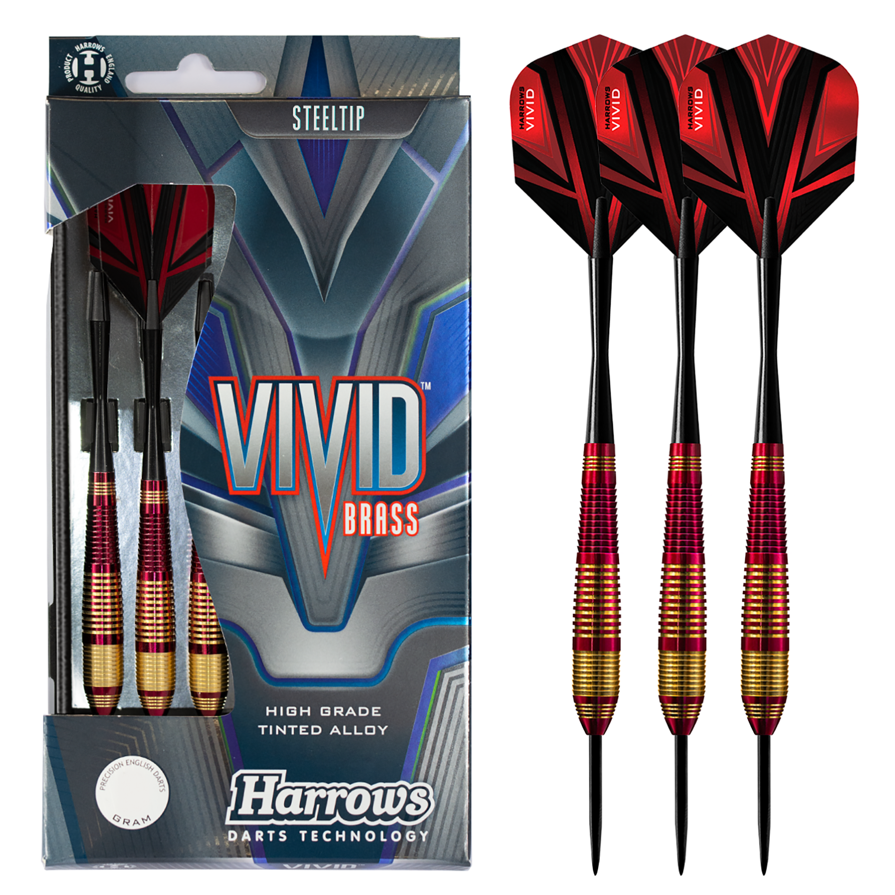 Vivid Brass - Red Steel Tip Darts