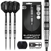 Supergrip Torpedo QP darts with packaging and additional darts on a white background
