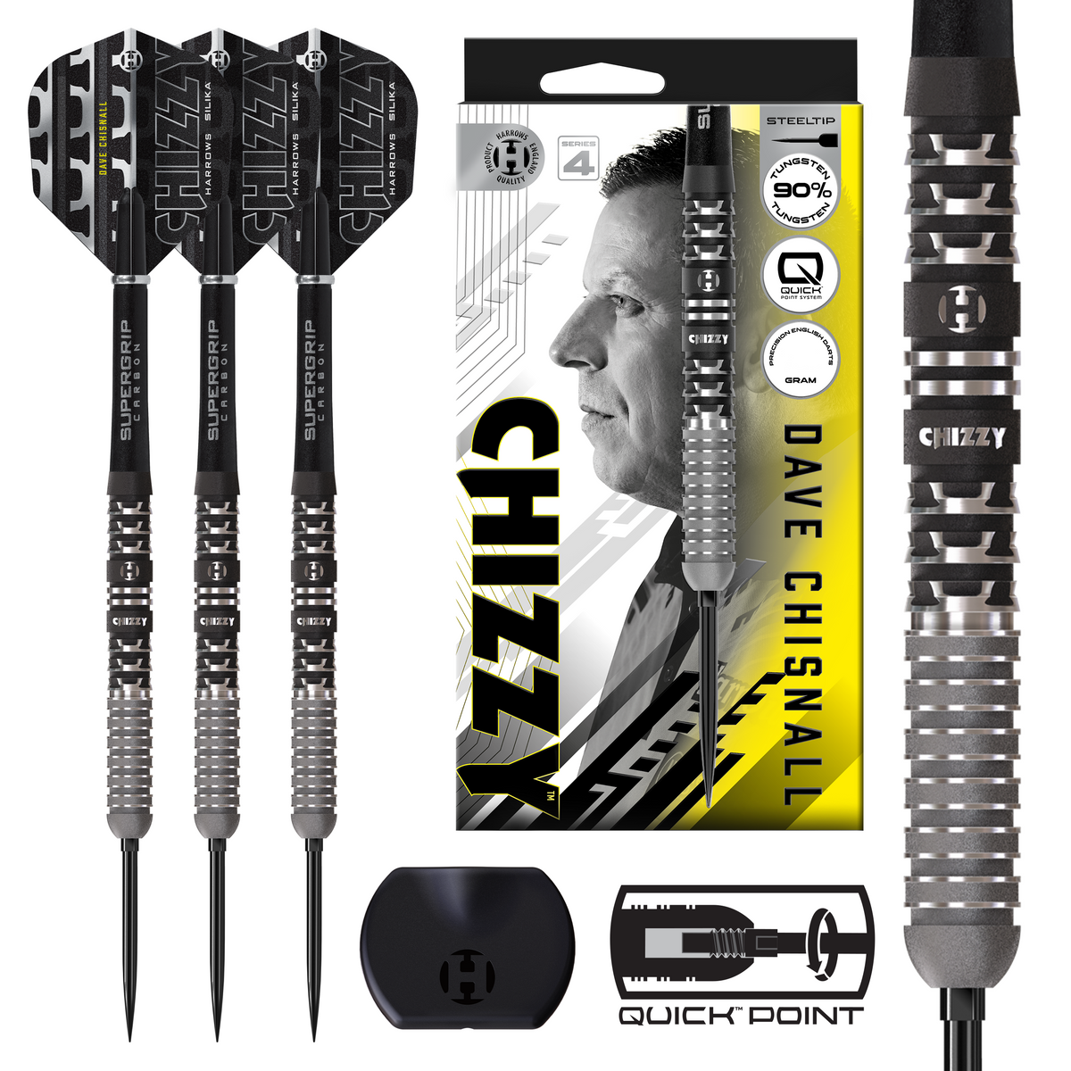 スティールダーツ　デイブ・チズネル　23g　クイックポイント対応 Chizzy 90% Series 4 Quick Point Darts