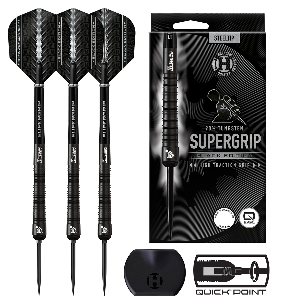 Supergrip 90% Black Edition Quick Point Darts