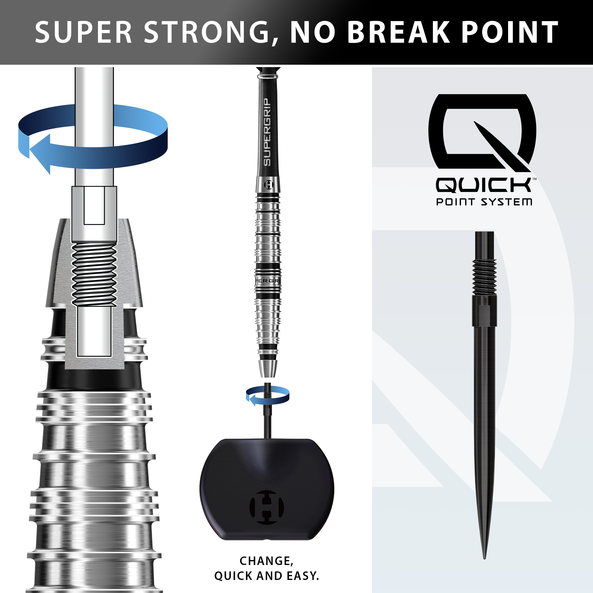 Supergrip QP Torpedo 90% Quick Point Darts