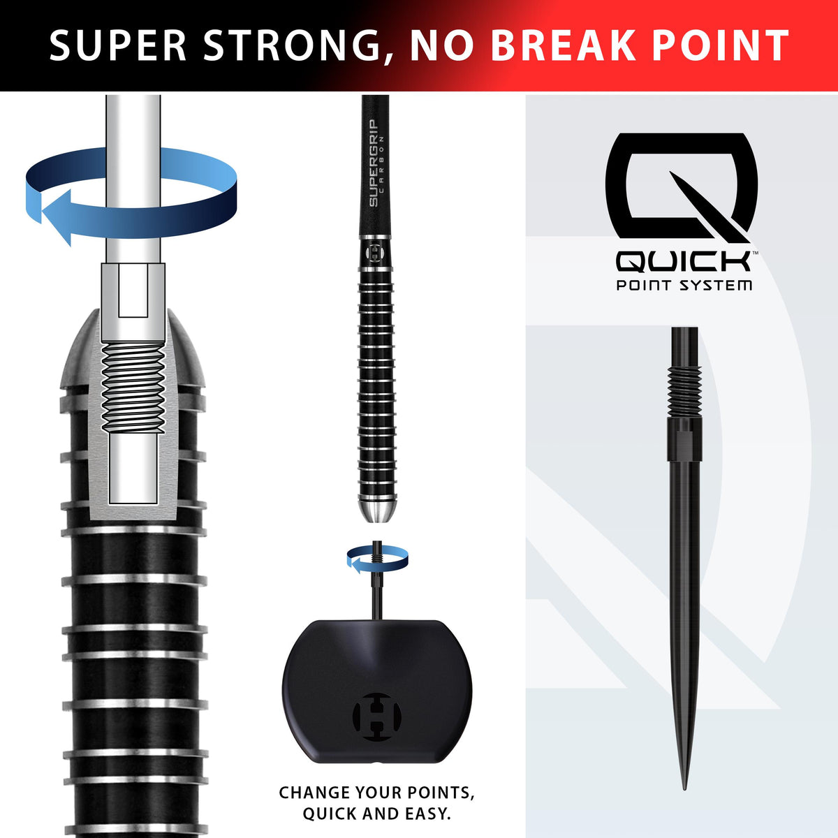 Supergrip Ultra 90% Quick Point Darts