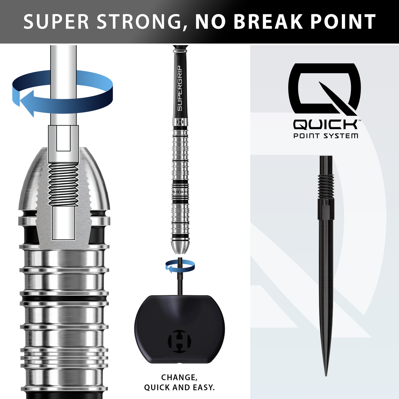 Supergrip QP Tapered 90% Quick Point Darts