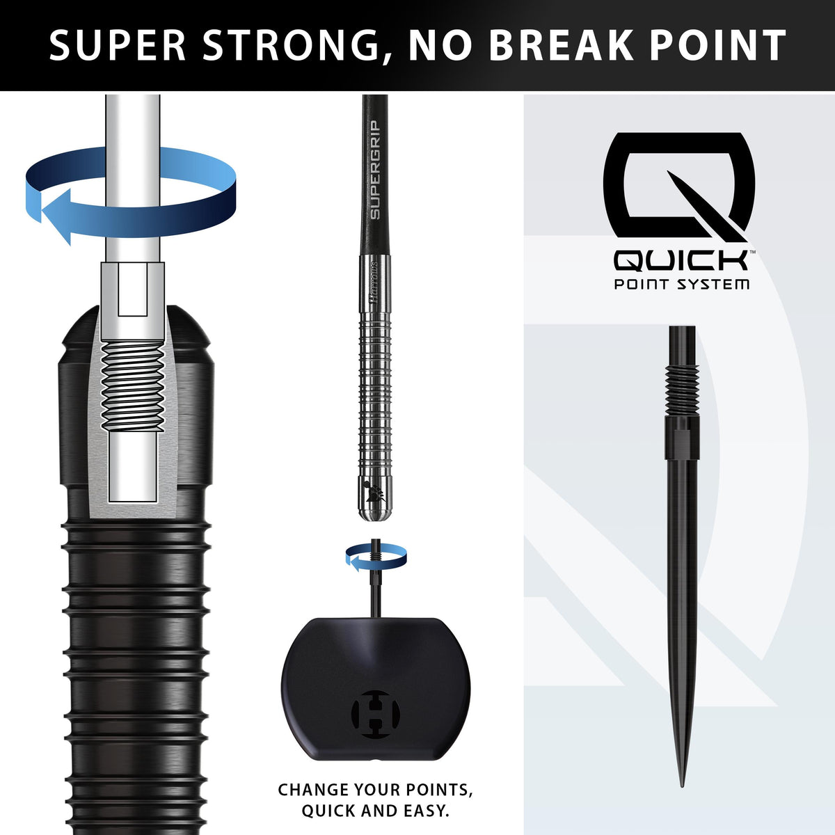 Supergrip 90% Black Edition Quick Point Darts