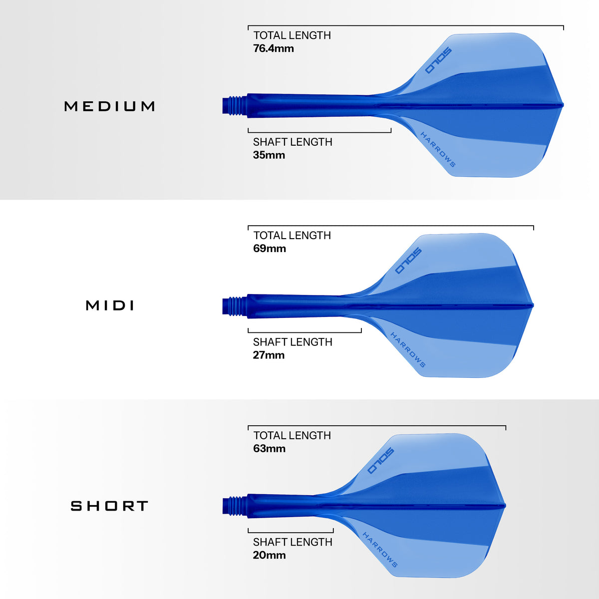 Solo No.2 Integrated Flight and Shaft - Blue