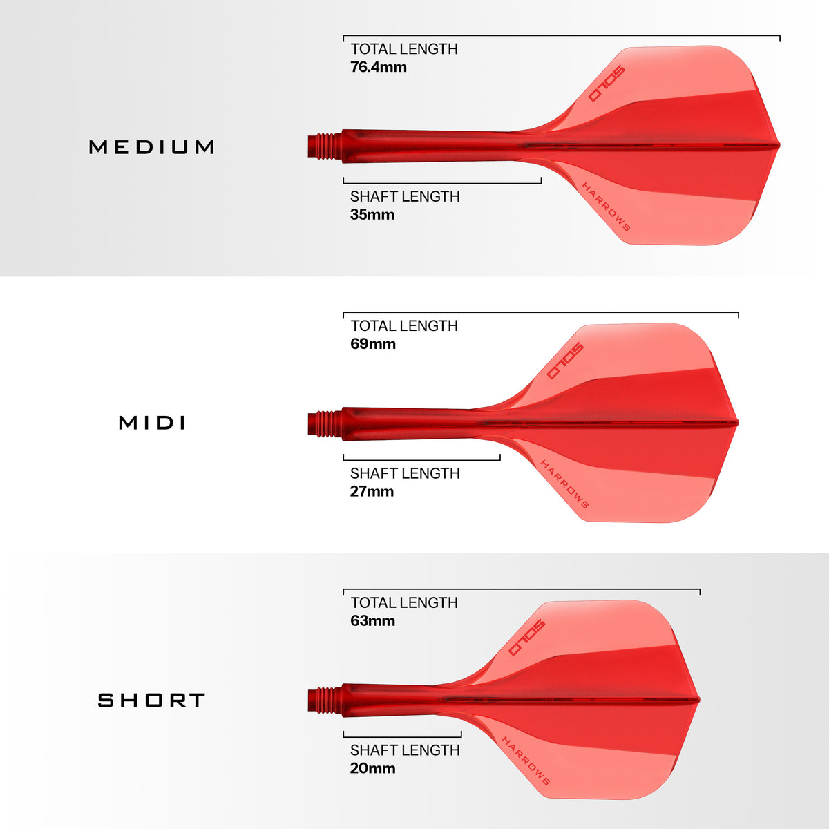 Solo No.2 Integrated Flight and Shaft - Red