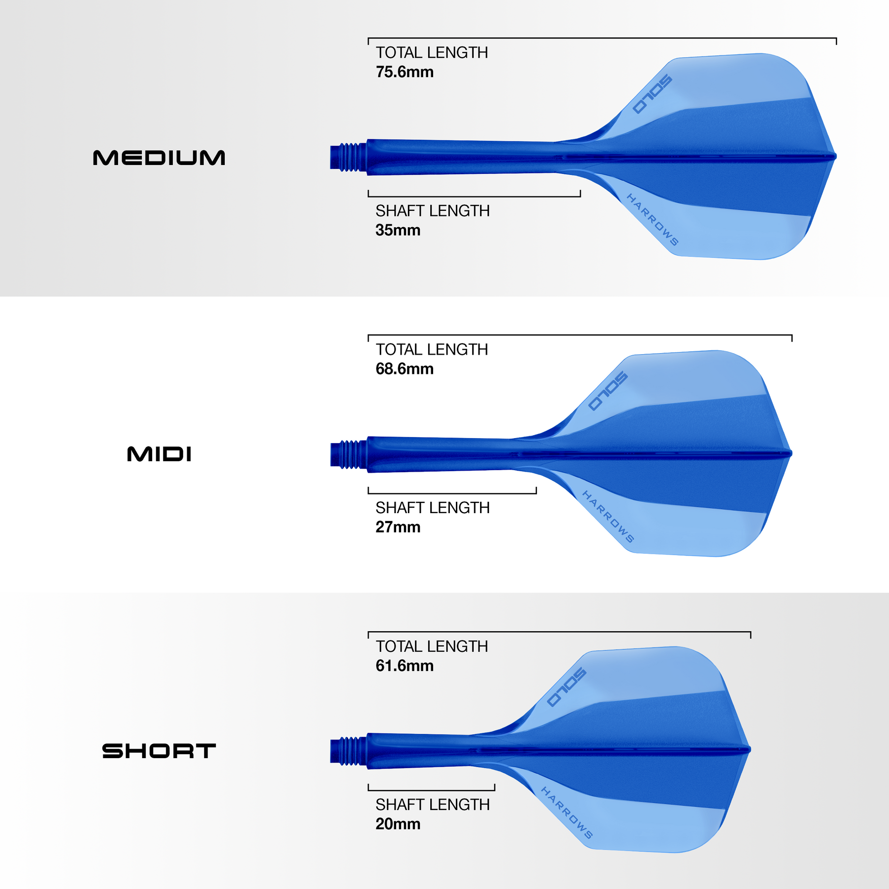 Blue Solo integrated flight and shaft system available in three lengths