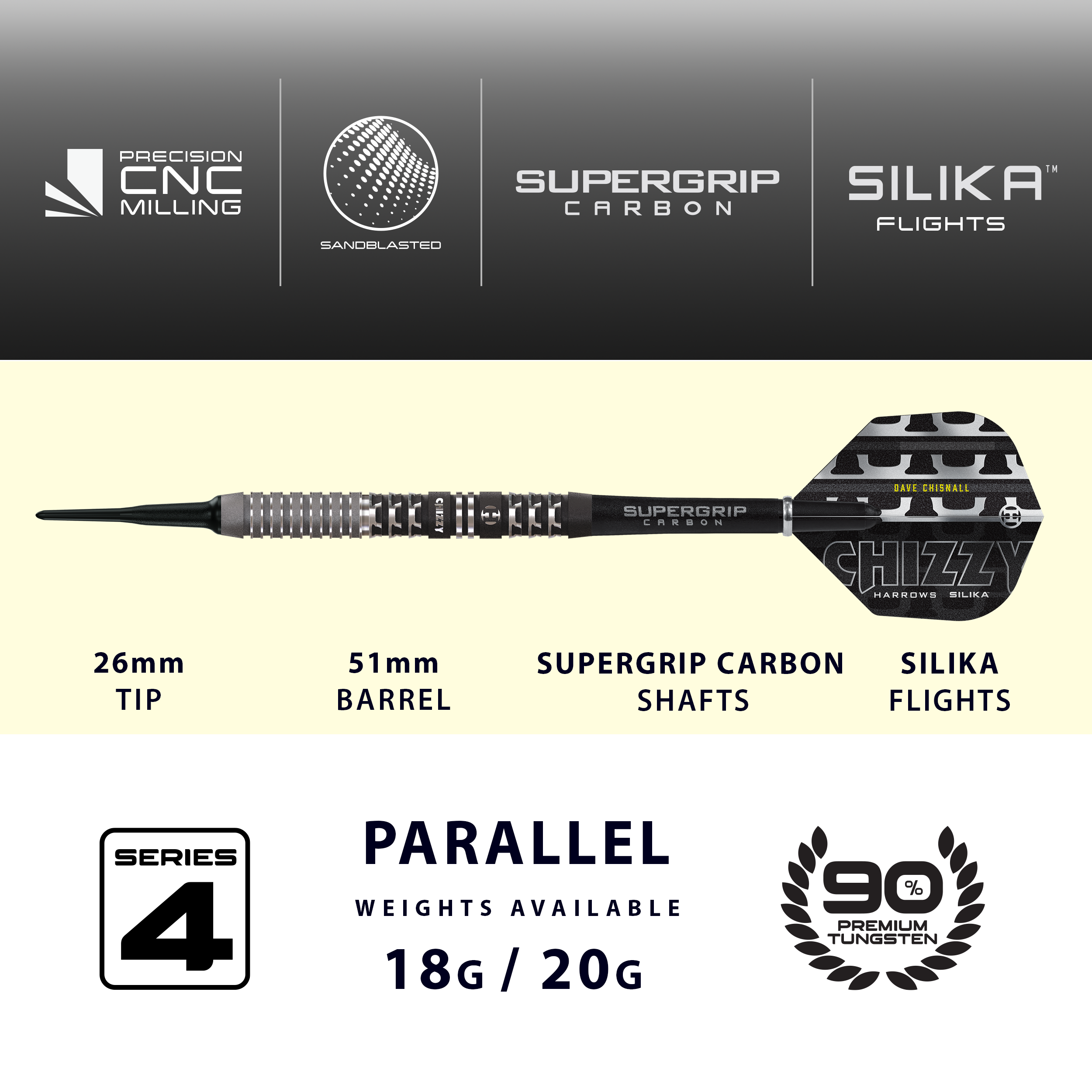 Chizzy 90% Series 4 Soft Tip Darts