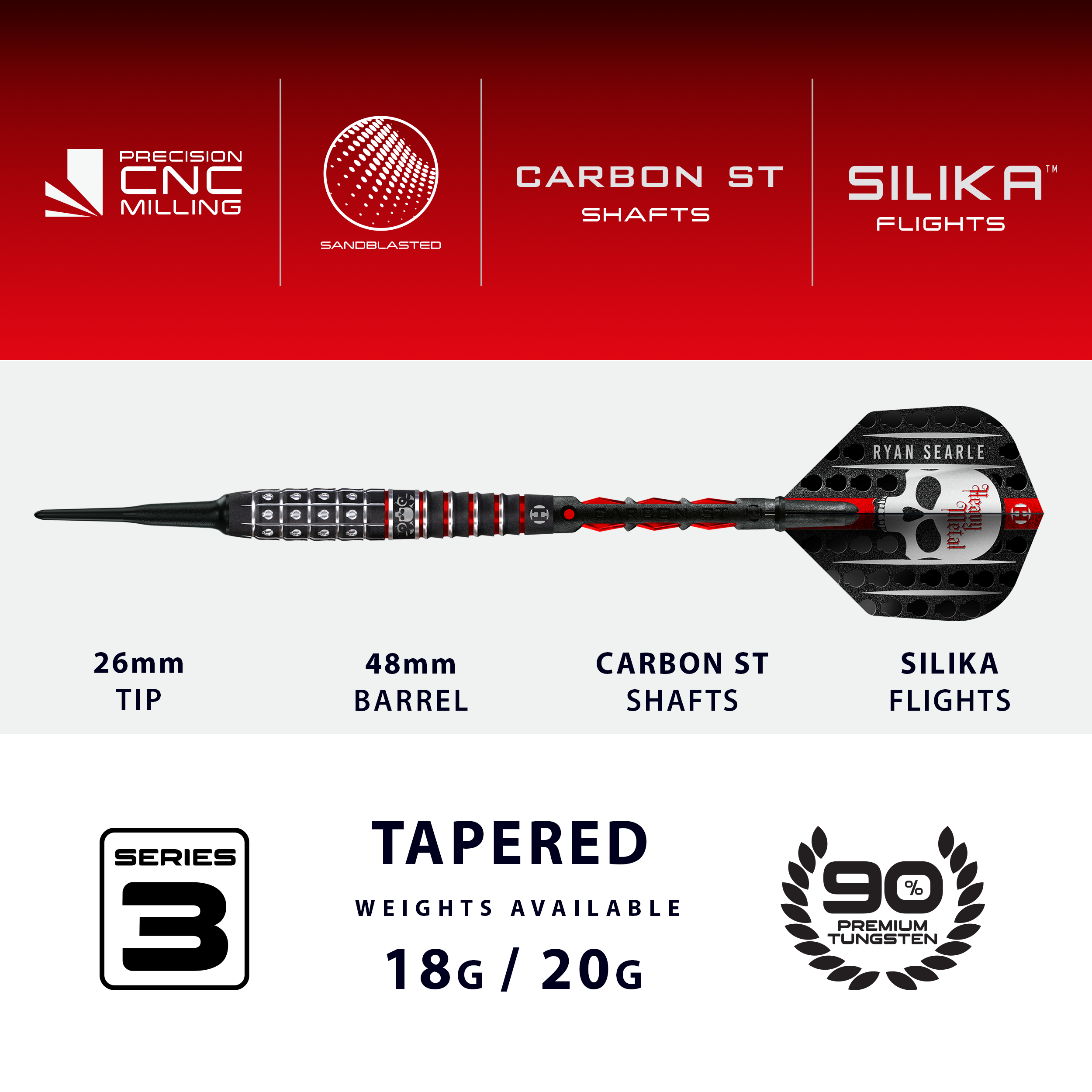 Ryan Searle 90% Series 3 Soft Tip Darts