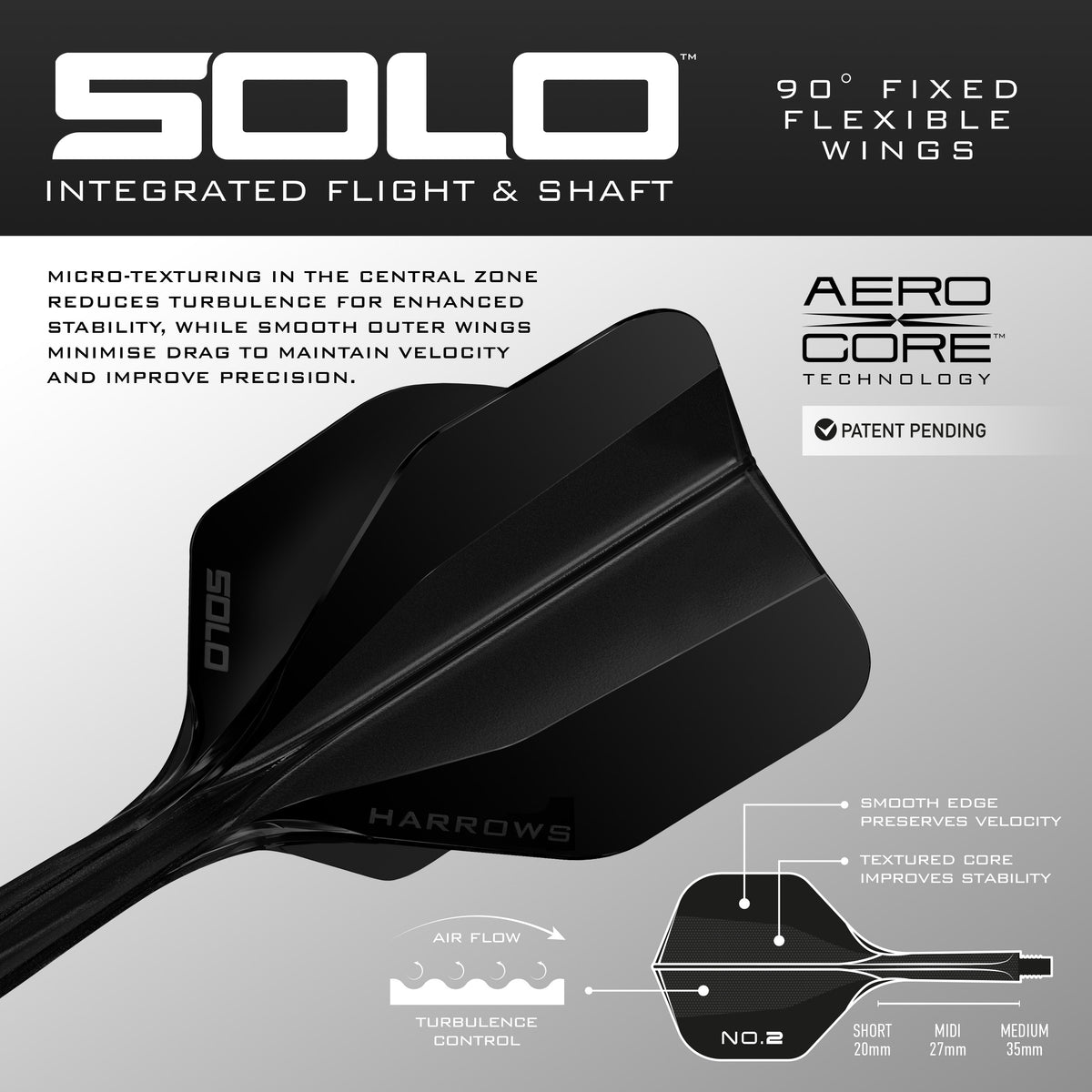 Solo No.2 Integrated Flight and Shaft - Black