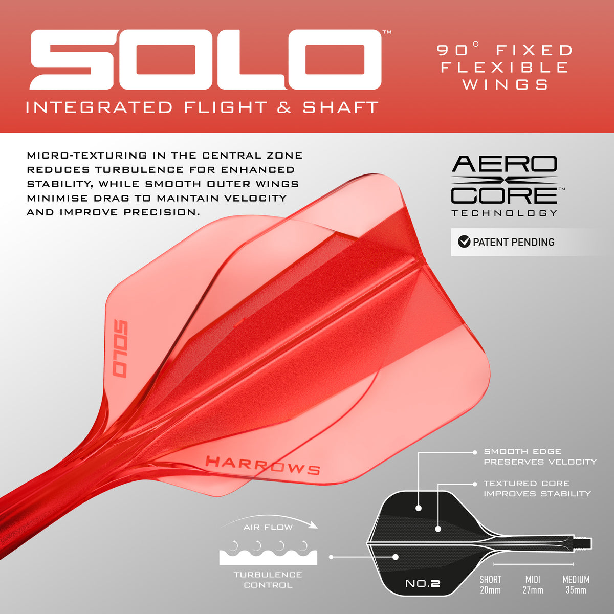 Solo No.2 Integrated Flight and Shaft - Red