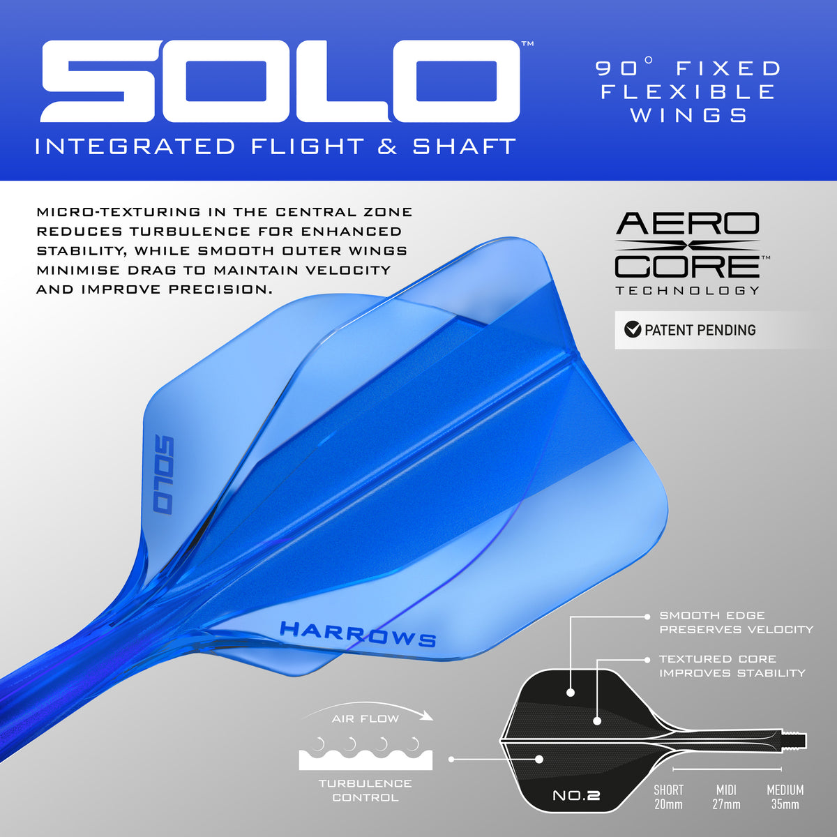 Solo No.2 Integrated Flight and Shaft - Blue