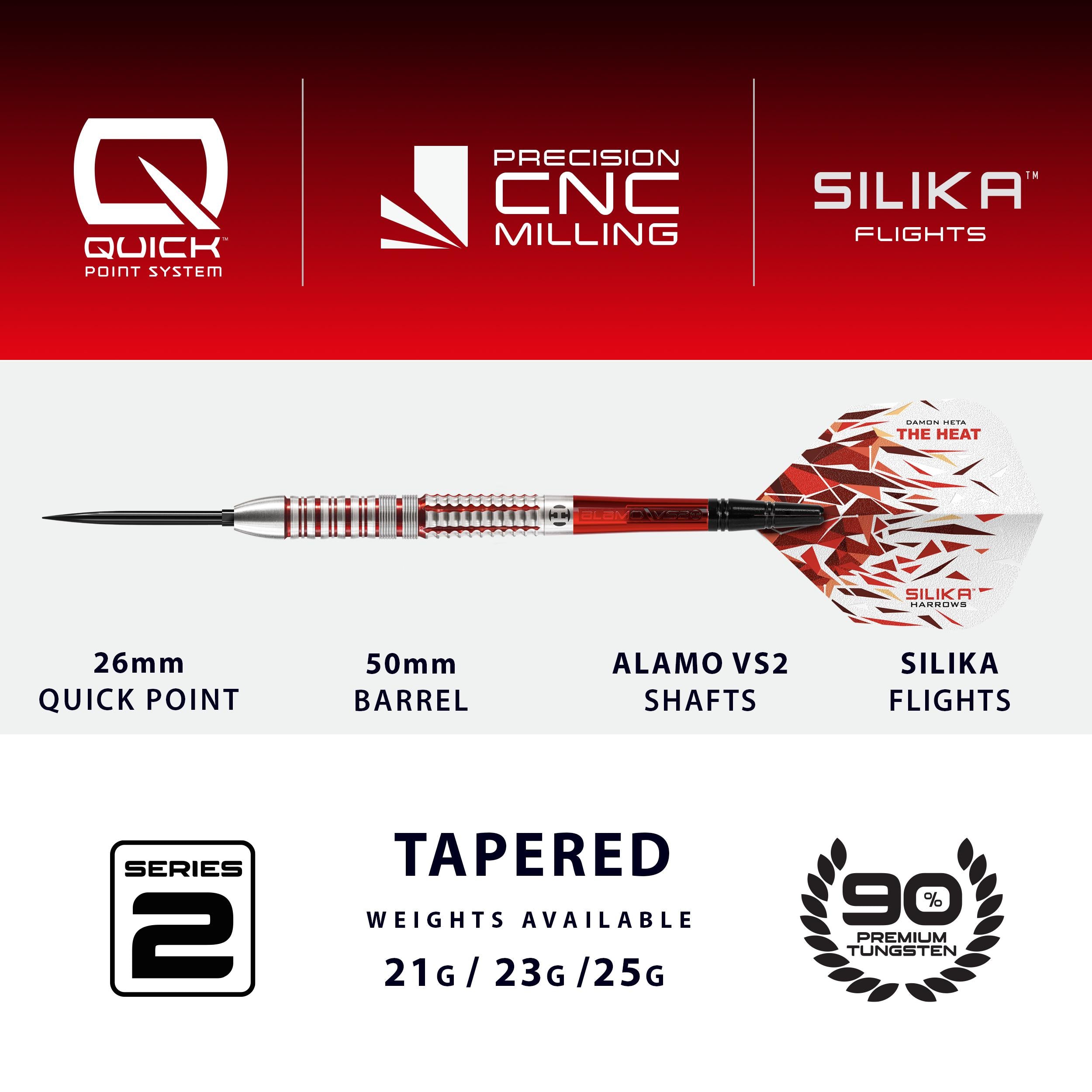 【ダーツ レア】デーモン ヘタ シリーズ4 スティール クイックポイント Damon Heta 90% Series 2 Quick Point Darts