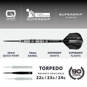 Supergrip QP Torpedo 90% Quick Point Darts