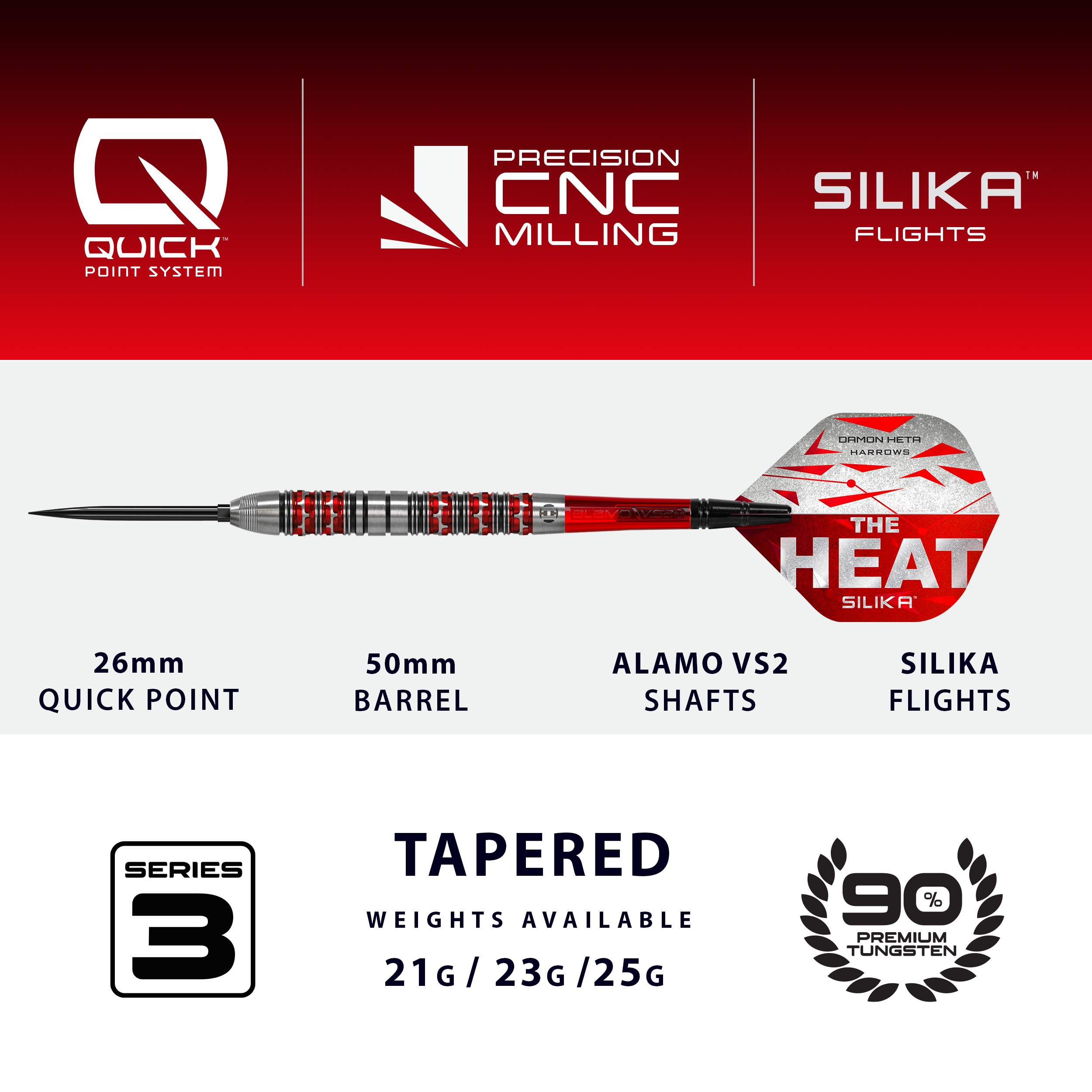 Damon Heta 90% Series 3 Quick Point Darts