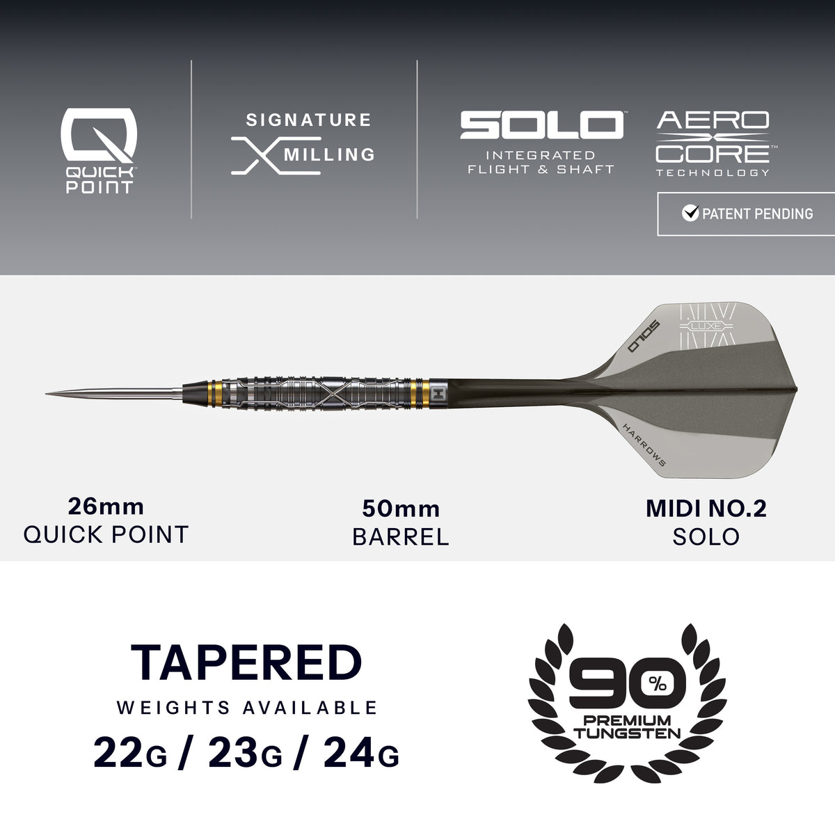 NX Luxe 90% Tapered Quick Point Darts