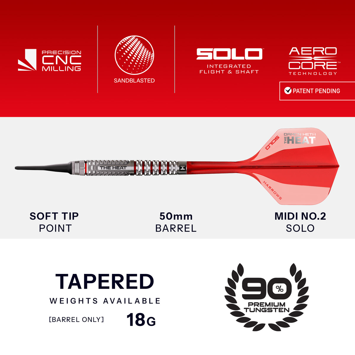 Damon Heta Geo 90% Tungsten Soft Tip Darts
