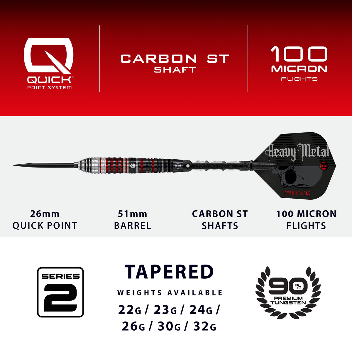Ryan Searle 90% Series 2 Quick Point Darts