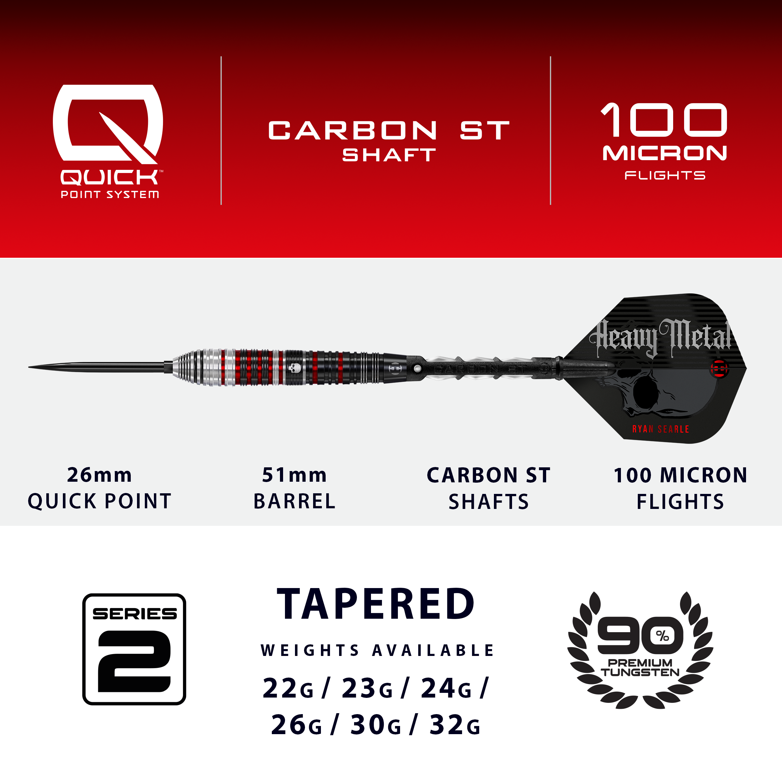 Ryan Searle 90% Series 2 Quick Point Darts
