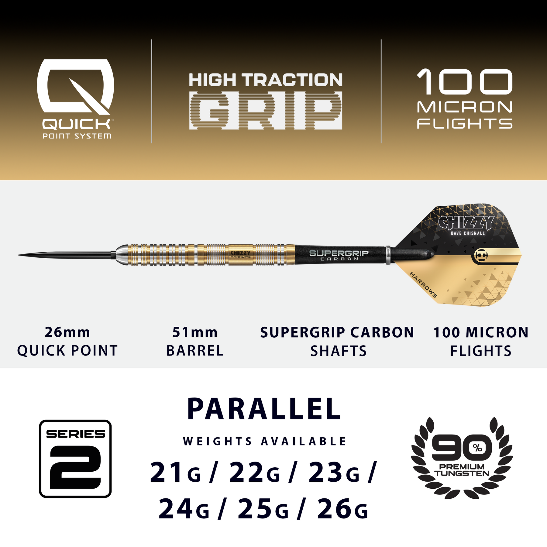 Chizzy 90% Series 2 Quick Point Darts