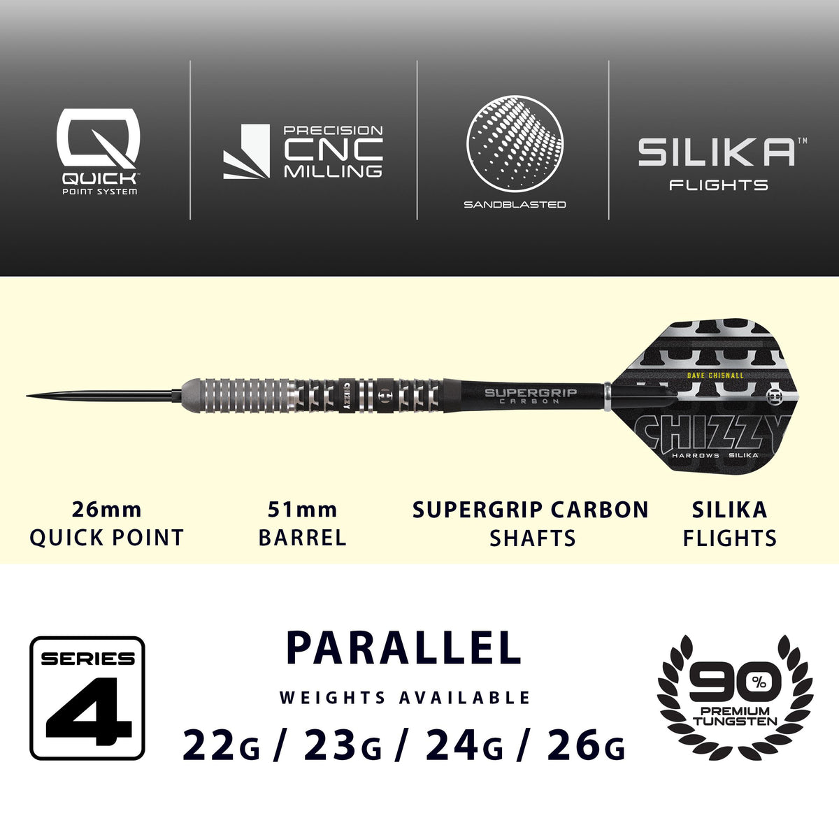 Chizzy 90% Series 4 Quick Point Darts