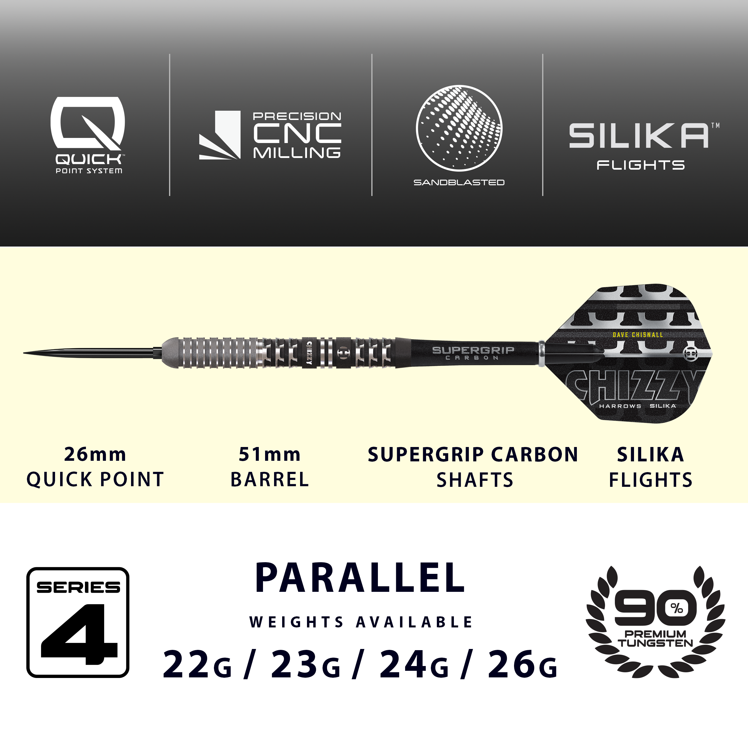 Chizzy 90% Series 4 Quick Point Darts