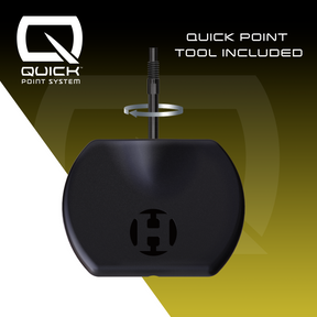 Black Quick Point tool on a gradient background, featuring the Quick Point System.