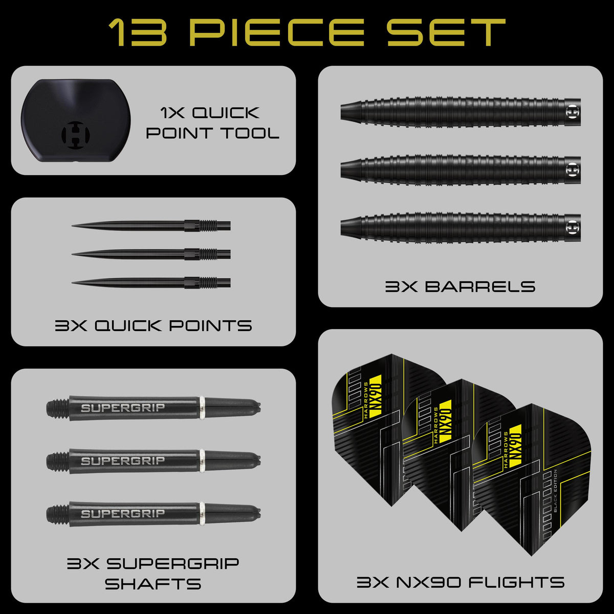 NX90 90% Black Edition Quick Point Darts