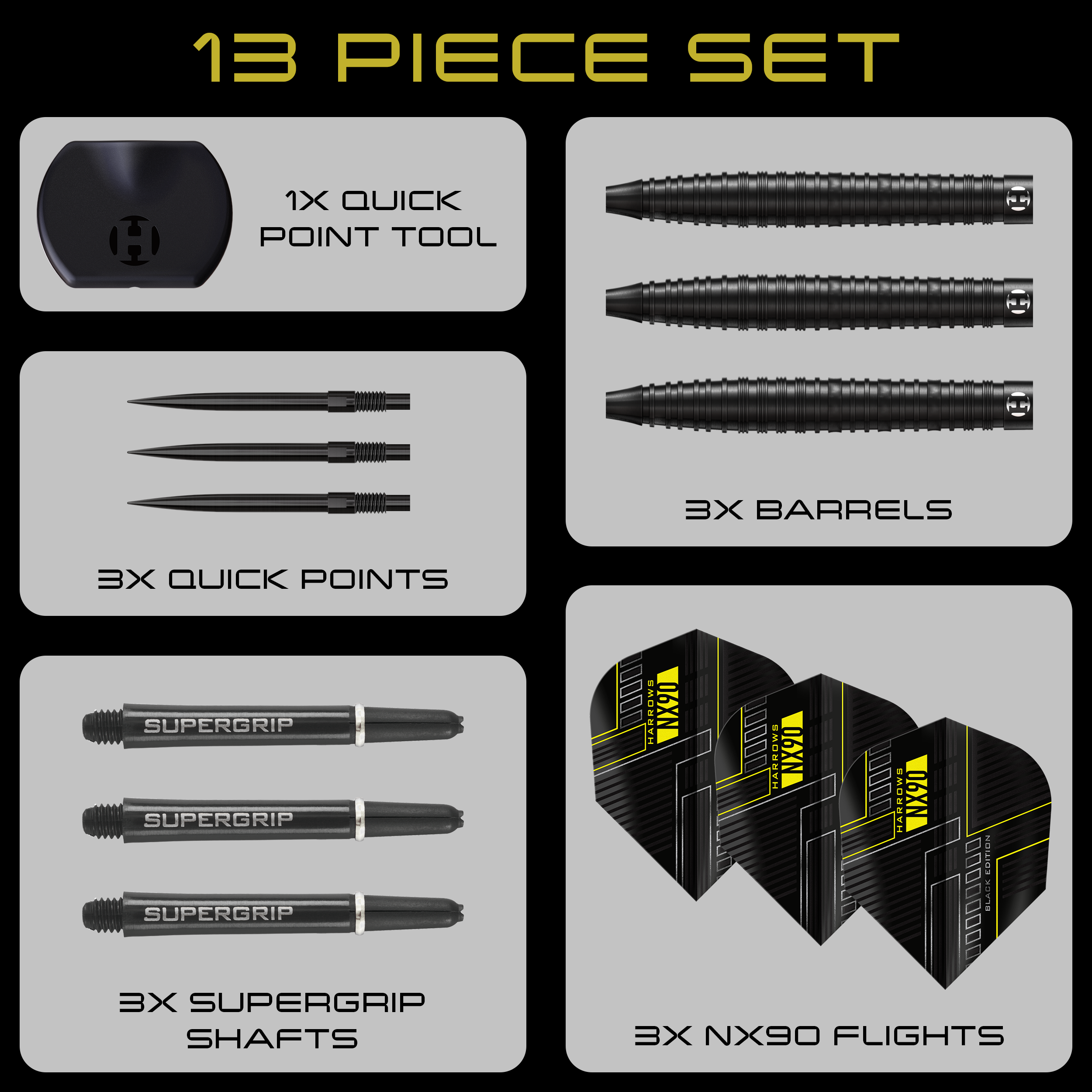 NX90 90% Black Edition Quick Point Darts