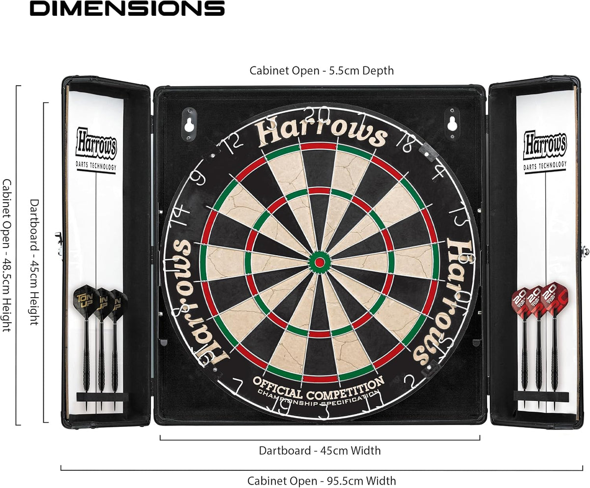 Harrows Top Shot Dartboard & Cabinet Set