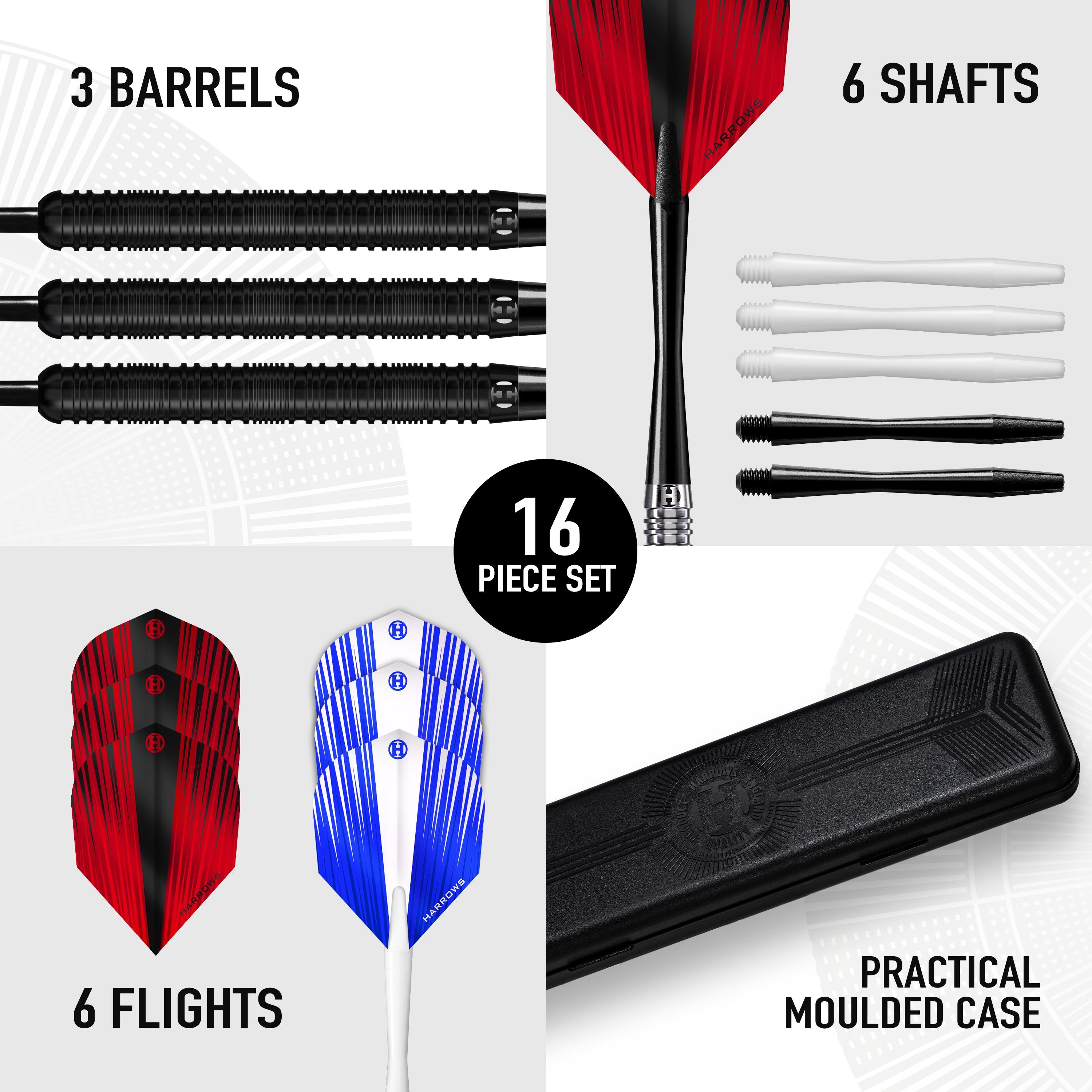 Caliber Black 90% Steel Tip Darts Set