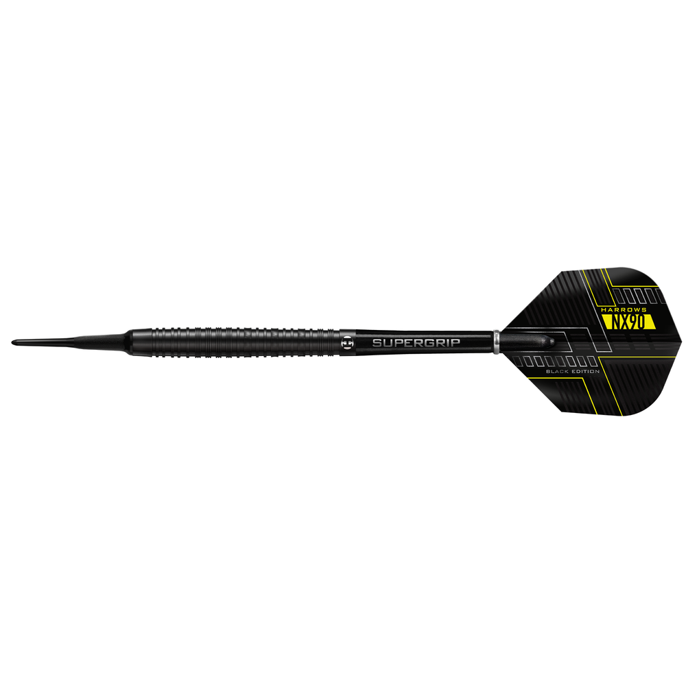 Fléchettes Harrows Supergrip Black - 90% Tungstène, Pointe Plastique 18g, Shaft Et Ailettes Inclus Fléchettes Grip Nitrure Titane