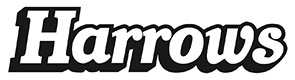 Harrows logo in black and white